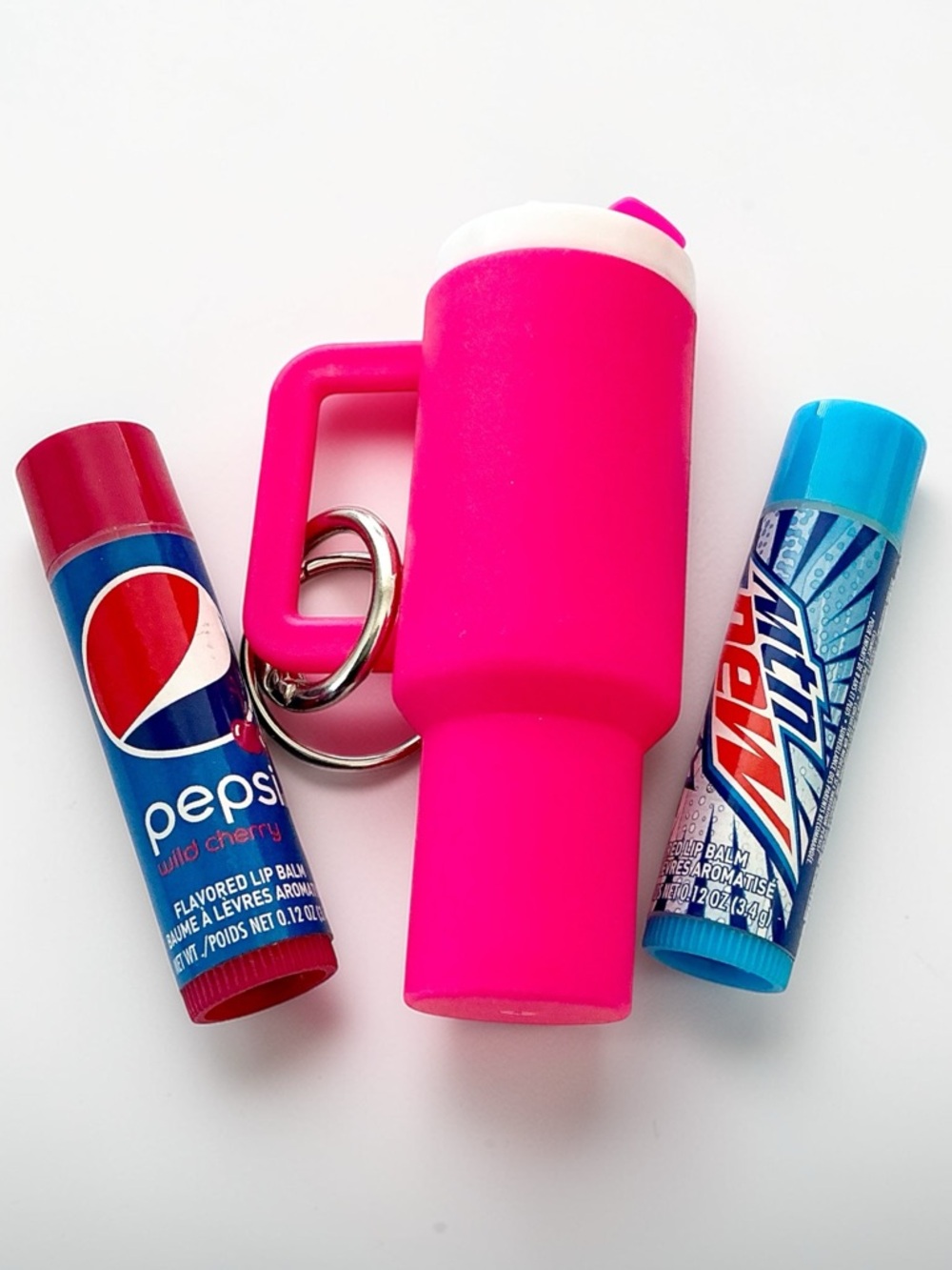 🆕 3D Tumbler Lip Balm Holder with Cherry Pepsi and White Out Mountain Dew Balms - Picture 3 of 7